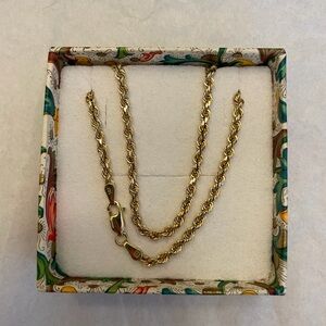 Gold Rope Chain Necklace - Elegant Women’s Jewelry